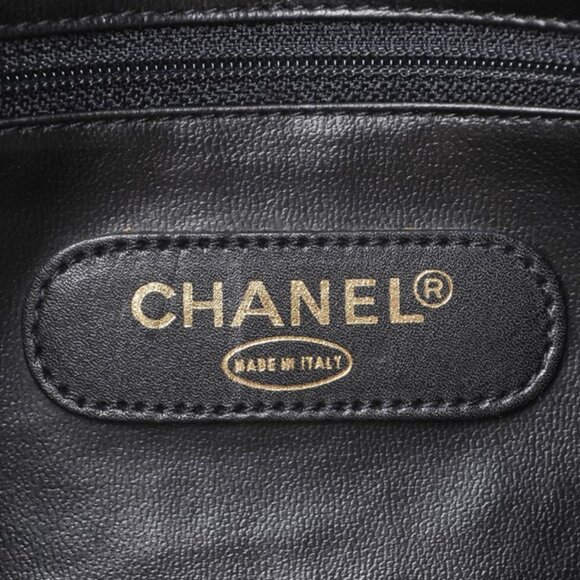 CHANEL Bicolor Coco Mark Handbag Boston Bag Leather Black - Picture 7 of 10